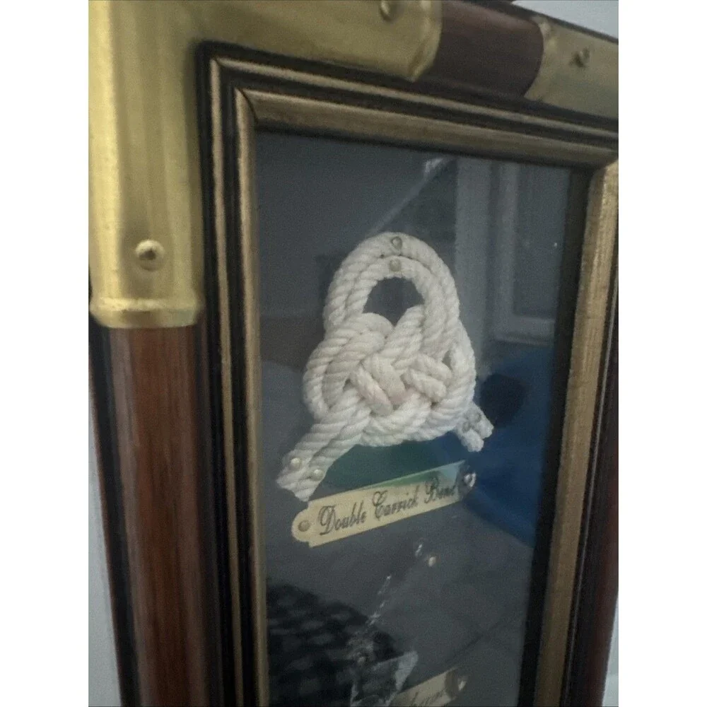 Nautical Maritime Wood Box Wine Bottle Holder Display w/ Rope & Knots Decor